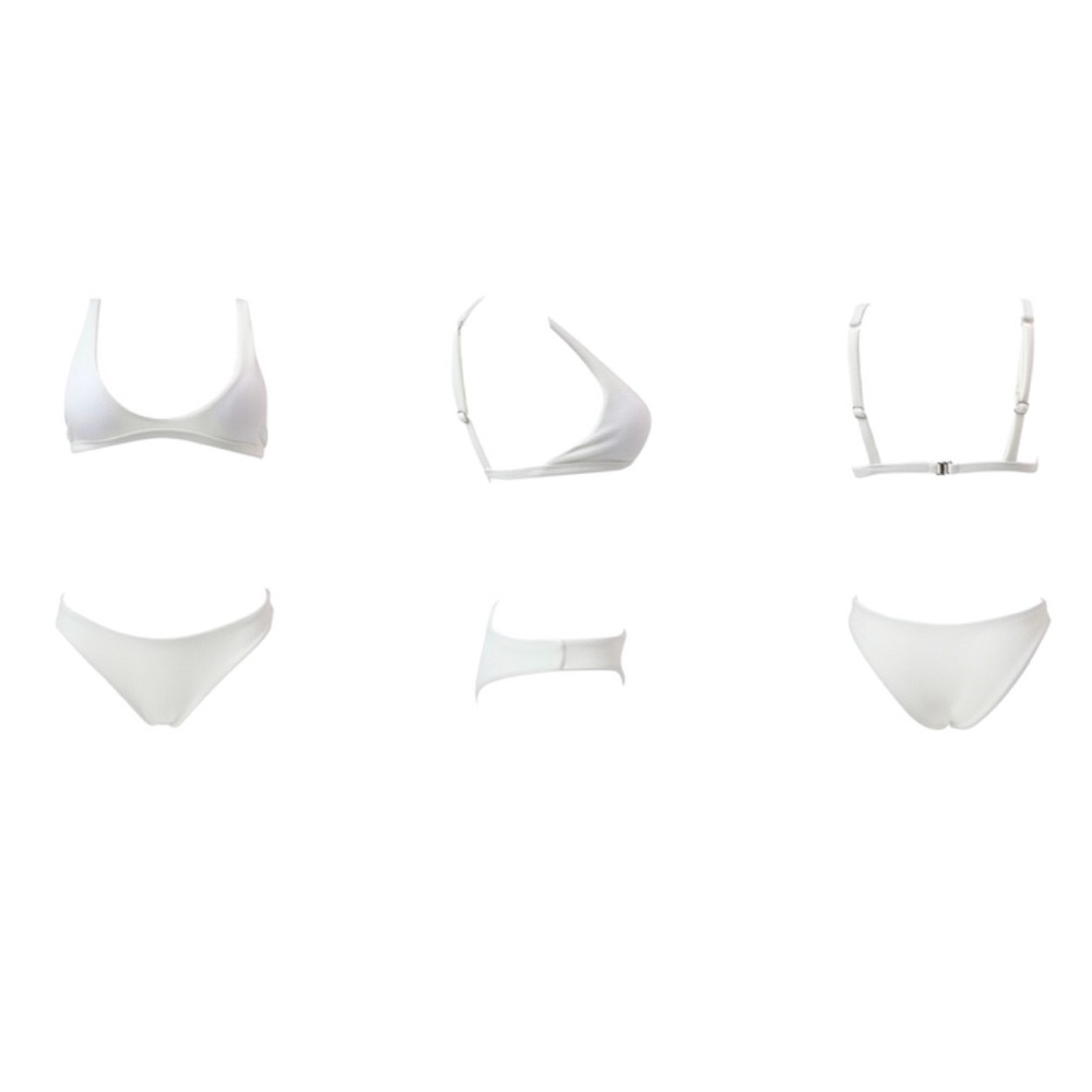 Simple White Ruche Cheeky Minimalist bikini 💫 - Picture 3 of 3